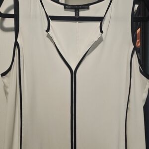 White House Black Market Black and White Top